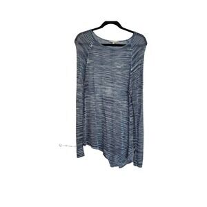 Joan Vass Studio Asymmetrical Hem Mesh Long Tunic Top Women's Size M